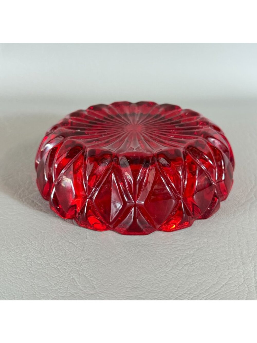 Vintage Shannon Crystal Ruby Red Hershey Kiss Lidded Candy Dish Godinger 5.5" - Picture 13 of 14